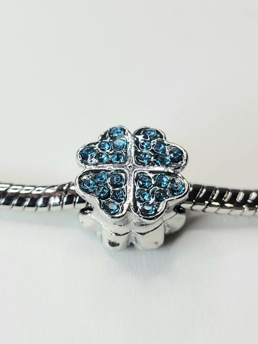 New For Pandora Bracelets Lucky Charm Blue And Silver 4 Leaf Clover Or 4 Hearts